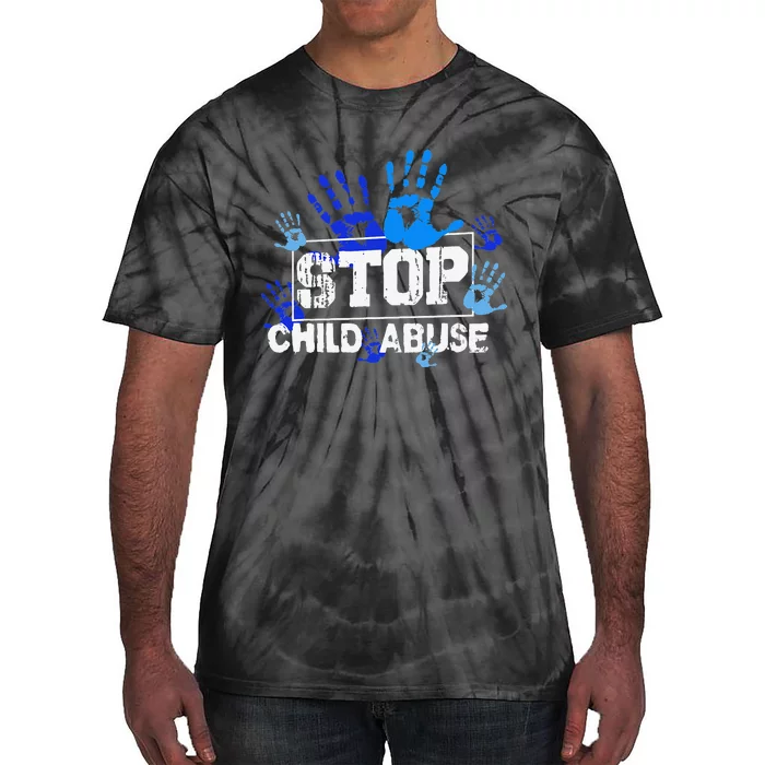 Child Abuse Awareness Warrior Blue Heart Domestic Violence Tie-Dye T-Shirt