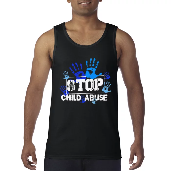 Child Abuse Awareness Warrior Blue Heart Domestic Violence Tank Top