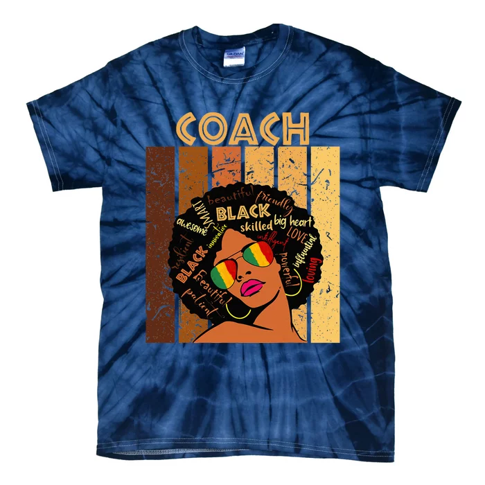 Coach Afro African American Women Black History Month Tie-Dye T-Shirt