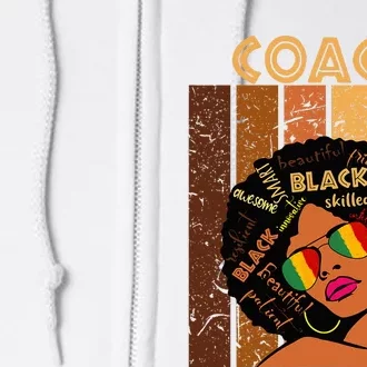 Coach Afro African American Women Black History Month Full Zip Hoodie