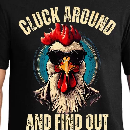 Cluck Around And Find Out Funny Gangster Rooster Pajama Set