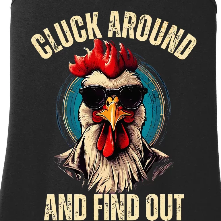 Cluck Around And Find Out Funny Gangster Rooster Ladies Essential Tank