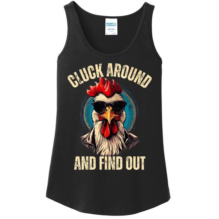 Cluck Around And Find Out Funny Gangster Rooster Ladies Essential Tank