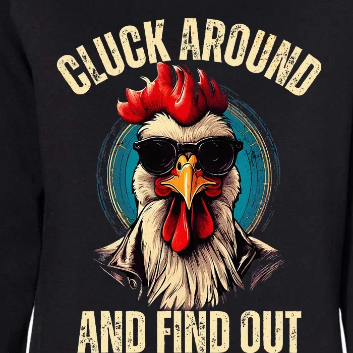 Cluck Around And Find Out Funny Gangster Rooster Womens California Wash Sweatshirt