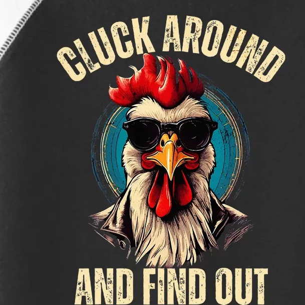 Cluck Around And Find Out Funny Gangster Rooster Toddler Fine Jersey T-Shirt