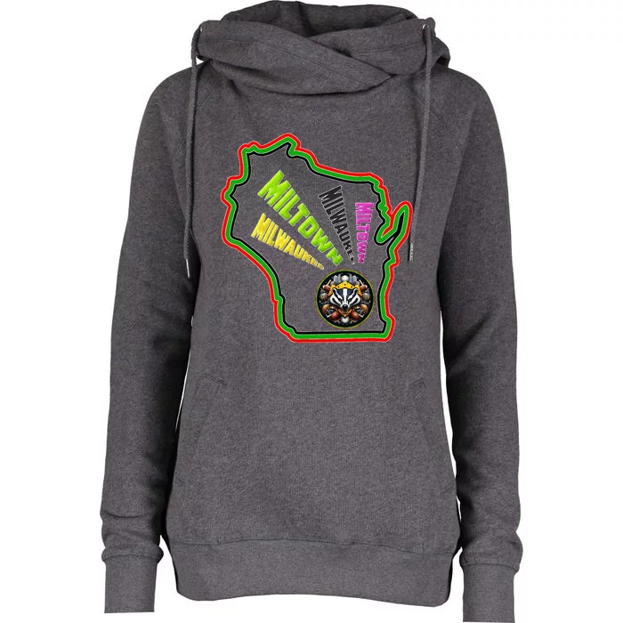 Classic African American Multicolor Wisconsin Milwaukee Womens Funnel Neck Pullover Hood