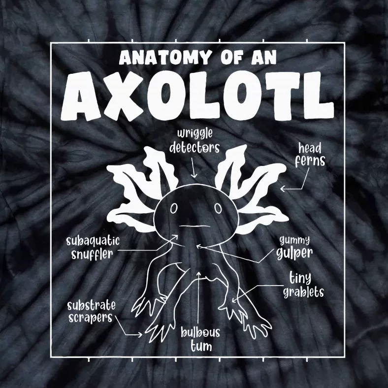 Cute Axolotl Anatomy Of An Axolotl Tie-Dye T-Shirt