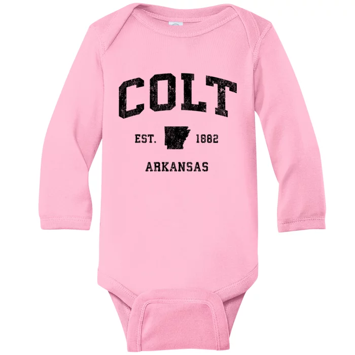 Colt Arkansas Ar Vintage Athletic Baby Long Sleeve Bodysuit