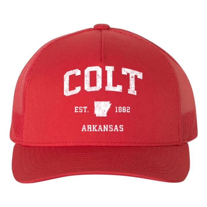 Colt Arkansas Ar Vintage Athletic Yupoong Adult 5-Panel Trucker Hat