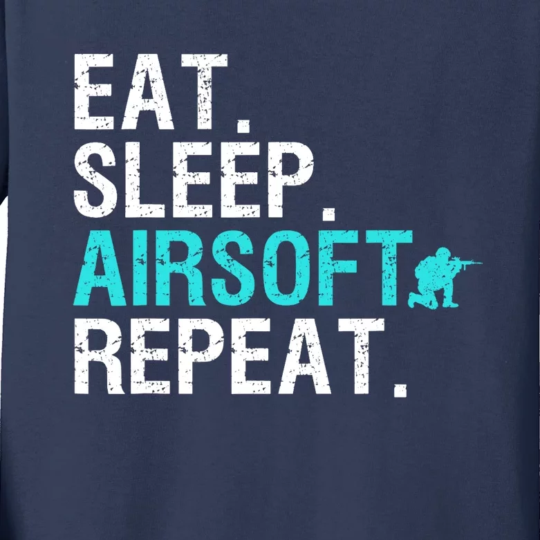 Cool Airsoft Art For Team Sport Airsoft Gun Match Kids Long Sleeve Shirt