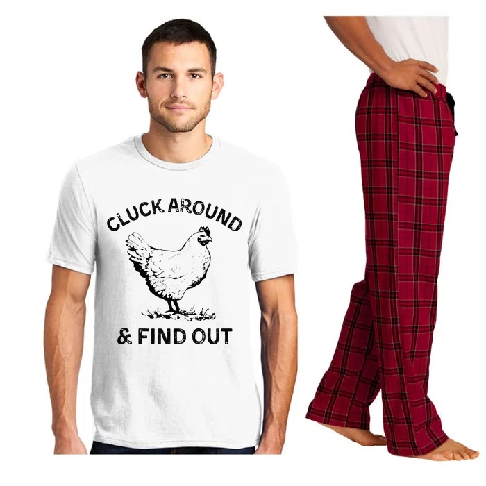 Cluck Around And Find Out Funny Chicken Adult Humor Pajama Set