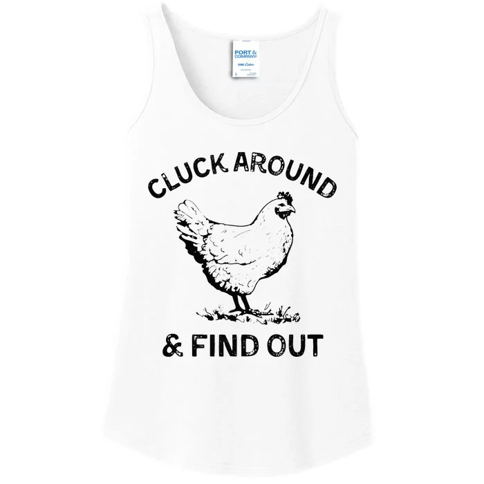 Cluck Around And Find Out Funny Chicken Adult Humor Ladies Essential Tank