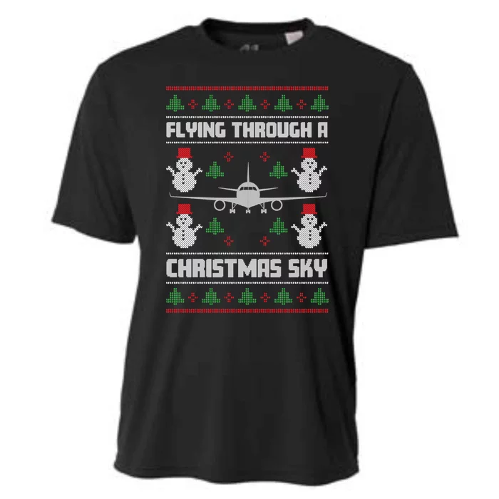 Christmas Aviator Airplane Santa Claus Aviation Christmas Meaningful Gift Cooling Performance Crew T-Shirt