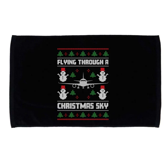 Christmas Aviator Airplane Santa Claus Aviation Christmas Meaningful Gift Microfiber Hand Towel