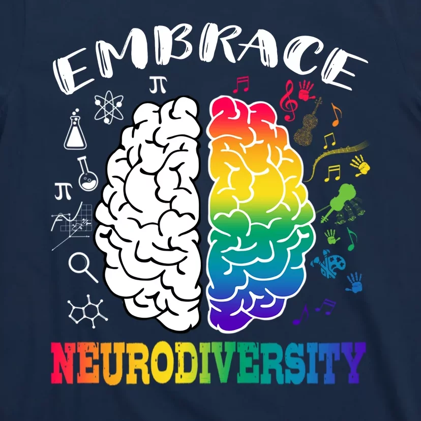 Cool Autism Awareness Month With Embrace Neurodiversity Brain T-Shirt