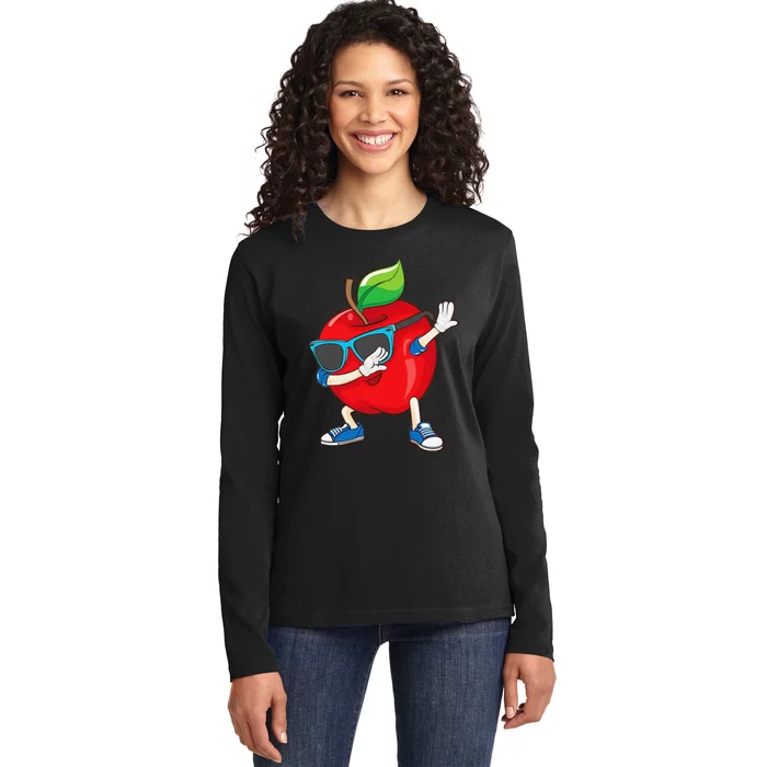 Cool Apple Art Apple Picking Apple Lover Gift Ladies Long Sleeve Shirt