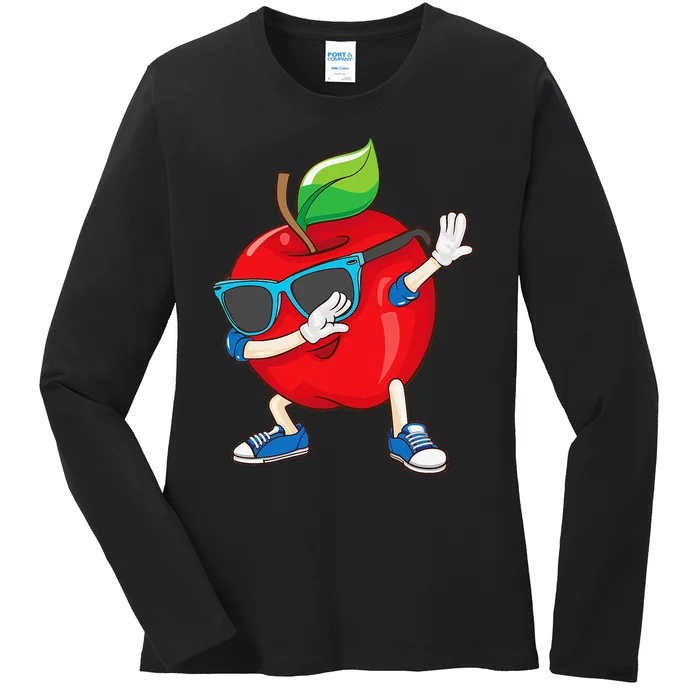 Cool Apple Art Apple Picking Apple Lover Gift Ladies Long Sleeve Shirt