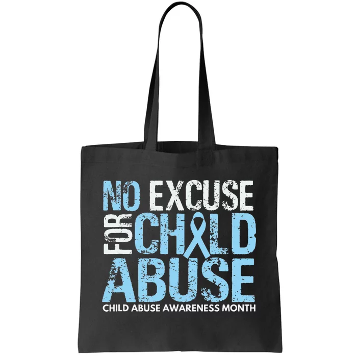 Child Abuse Awareness Month No Excuse For Child Abuse Tote Bag