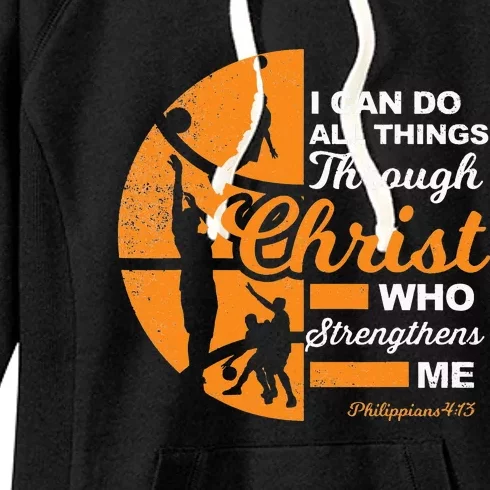 Christian Athlete Apparel Sports Philippians 4 13 Basketball Women's Fleece Hoodie