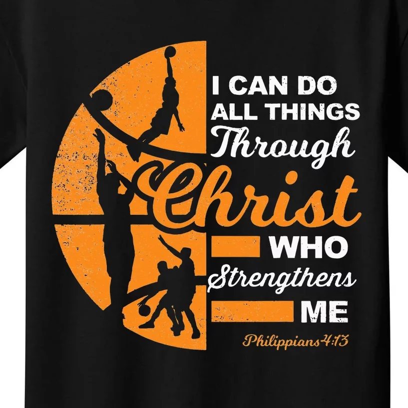 Christian Athlete Apparel Sports Philippians 4 13 Basketball Kids T-Shirt