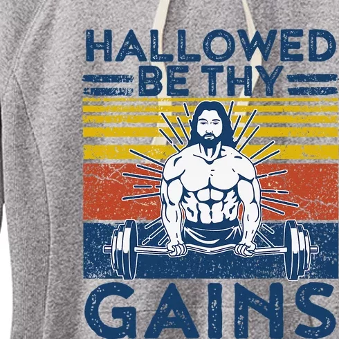 Christian Athlete Apparel Gym Hallowed Be Thy Gains Jesus Women's Fleece Hoodie