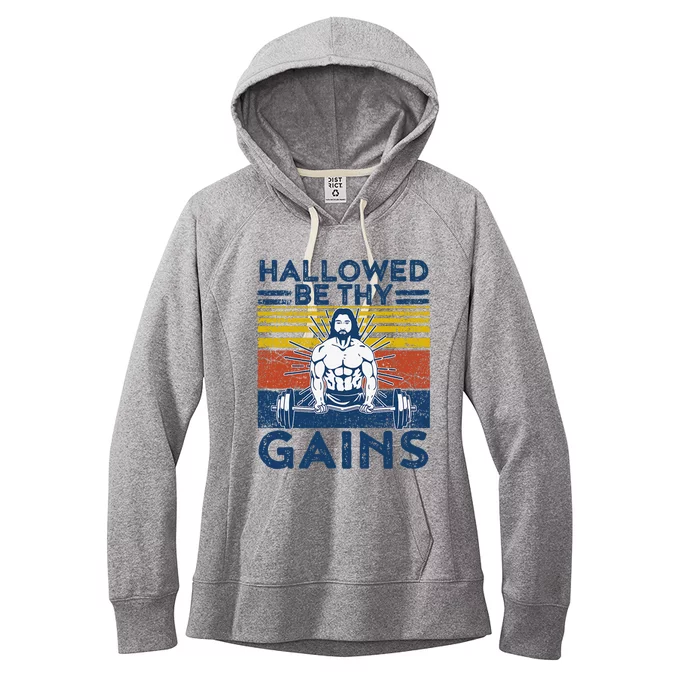 Christian Athlete Apparel Gym Hallowed Be Thy Gains Jesus Women's Fleece Hoodie