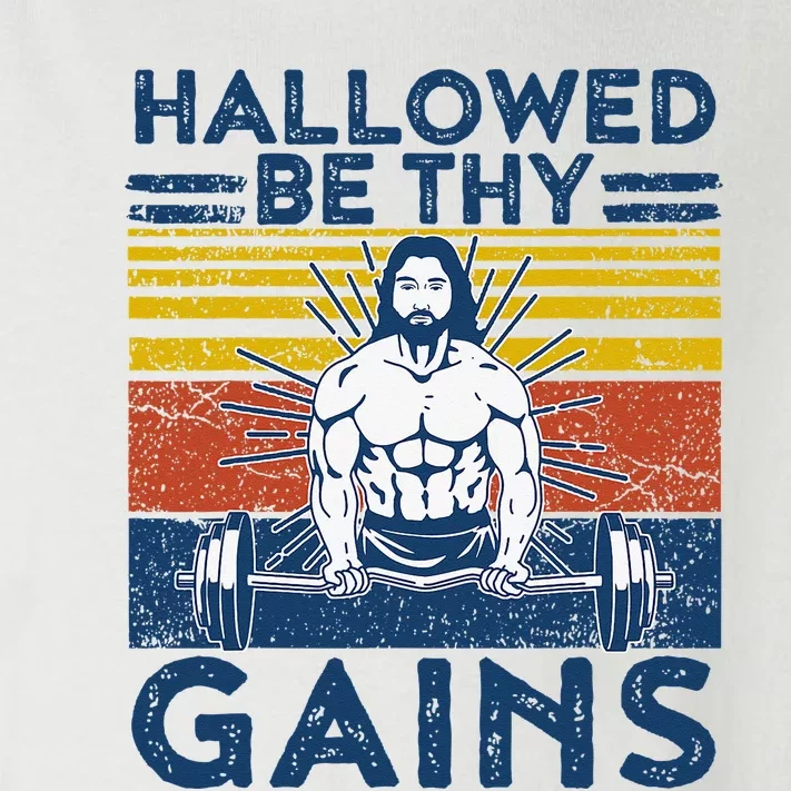 Christian Athlete Apparel Gym Hallowed Be Thy Gains Jesus Toddler Long Sleeve Shirt