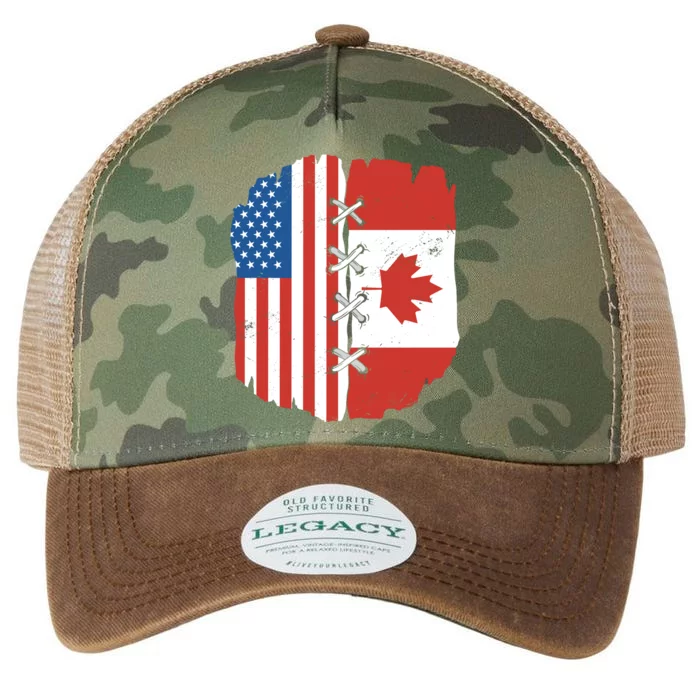 Canadian And American Vintage Flag Legacy Tie Dye Trucker Hat