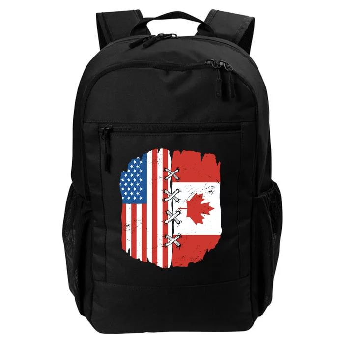 Canadian And American Vintage Flag Daily Commute Backpack