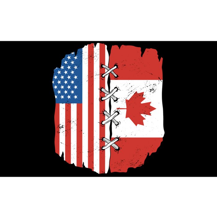 Canadian And American Vintage Flag Bumper Sticker