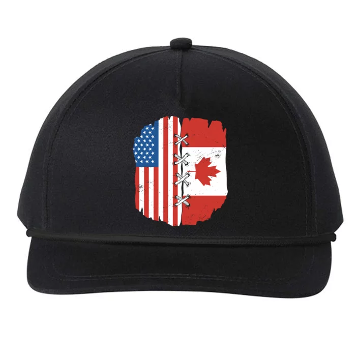 Canadian And American Vintage Flag Snapback Five-Panel Rope Hat