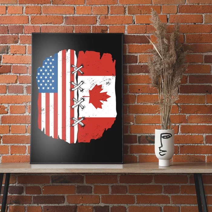 Canadian And American Vintage Flag Poster