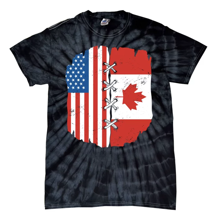 Canadian And American Vintage Flag Tie-Dye T-Shirt