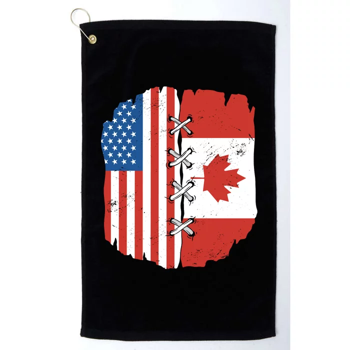 Canadian And American Vintage Flag Platinum Collection Golf Towel