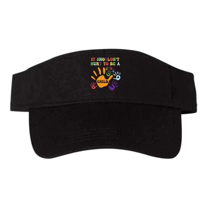 Child Abuse Awareness Groovy It Shouldn't Hurt to Be a Child Valucap Bio-Washed Visor