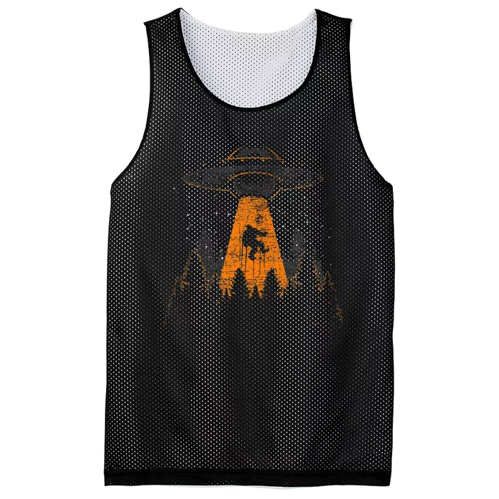 Cryptid Alien Abduction Bigfoot Sasquatch Ufo Mesh Reversible Basketball Jersey Tank