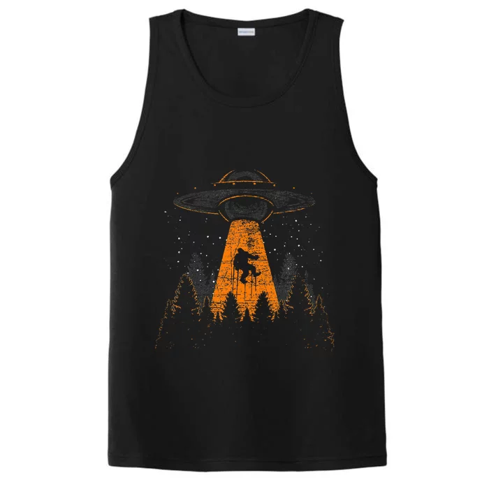 Cryptid Alien Abduction Bigfoot Sasquatch Ufo Performance Tank