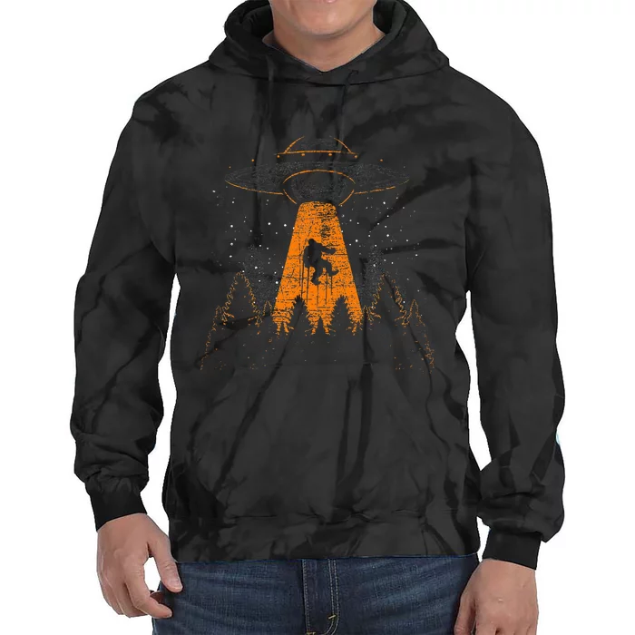 Cryptid Alien Abduction Bigfoot Sasquatch Ufo Tie Dye Hoodie