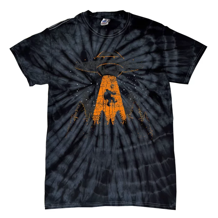 Cryptid Alien Abduction Bigfoot Sasquatch Ufo Tie-Dye T-Shirt