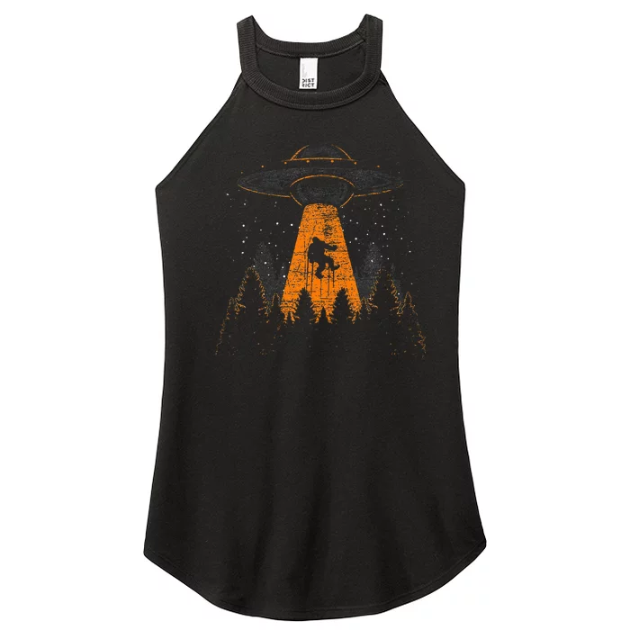 Cryptid Alien Abduction Bigfoot Sasquatch Ufo Women’s Perfect Tri Rocker Tank