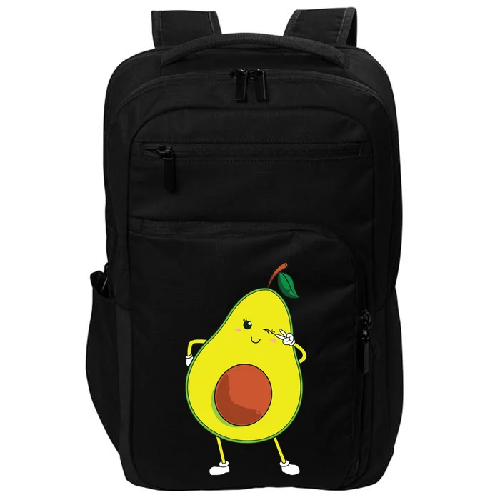 Cute Avocado Art For Women Funny Winking Fruit Impact Tech Backpack