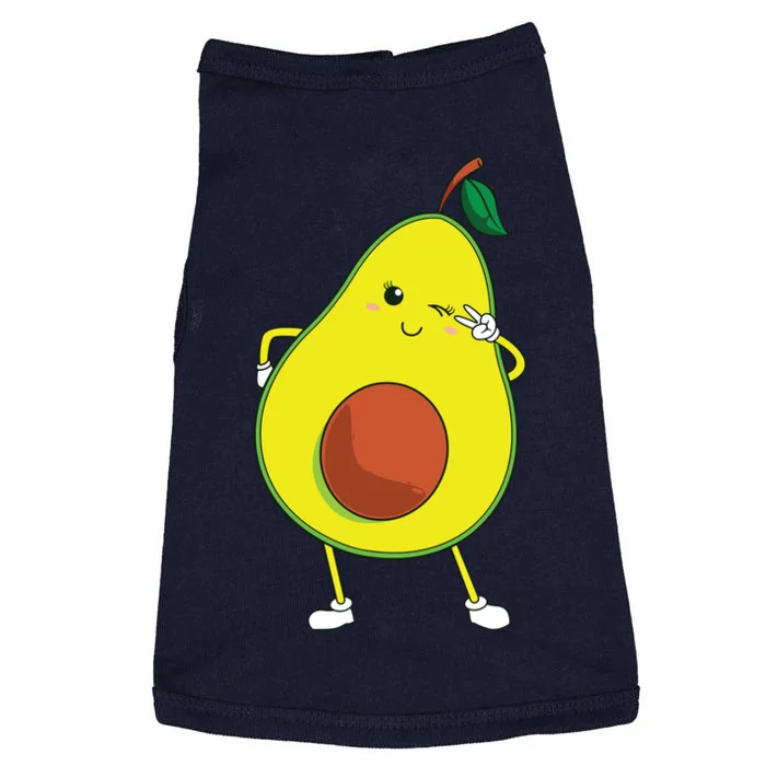 Cute Avocado Art For Women Funny Winking Fruit Doggie Tank