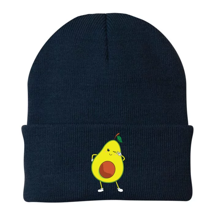 Cute Avocado Art For Women Funny Winking Fruit Knit Cap Winter Beanie