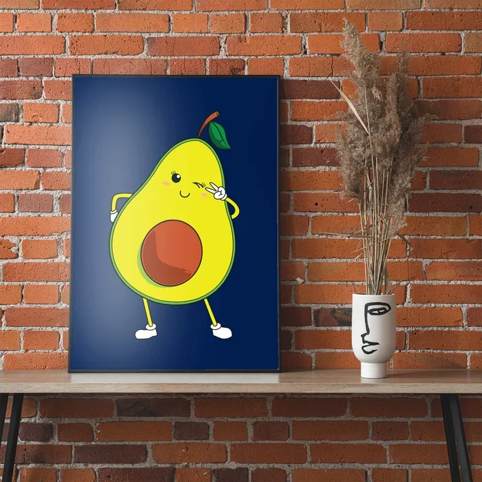 Cute Avocado Art For Women Funny Winking Fruit Poster