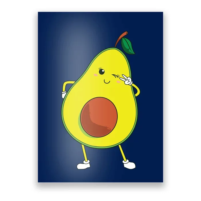 Cute Avocado Art For Women Funny Winking Fruit Poster