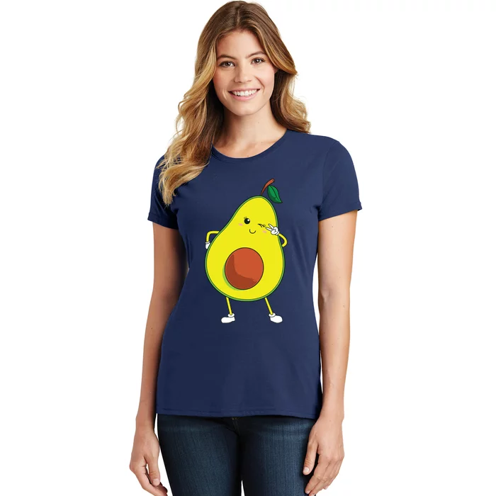 Cute Avocado Art For Women Funny Winking Fruit Women's T-Shirt