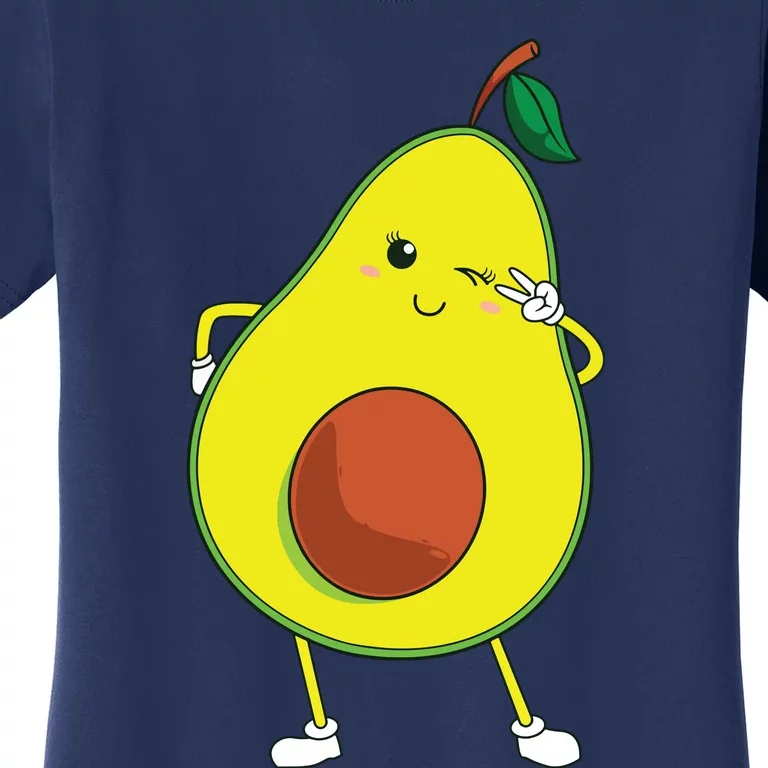 Cute Avocado Art For Women Funny Winking Fruit Women's T-Shirt