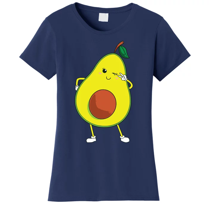 Cute Avocado Art For Women Funny Winking Fruit Women's T-Shirt