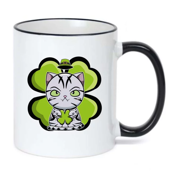 Cute Anime American Shorthair Cat St Patricks Day Gift Black Color Changing Mug