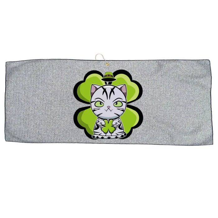 Cute Anime American Shorthair Cat St Patricks Day Gift Large Microfiber Waffle Golf Towel